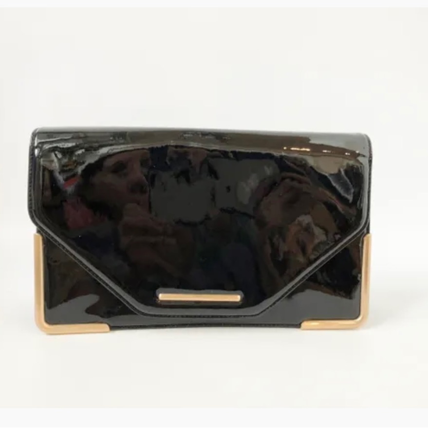 Rachel Zoe Charlotte Patent Leather Clutch W Dust Bag
